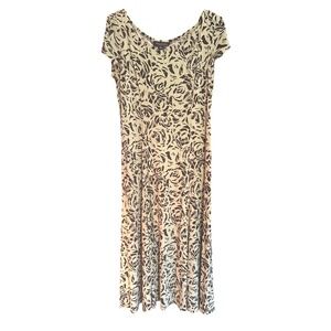 Perceptions New‎ York Women's Floral Print Midi Dress Size 14 Short Sleeve